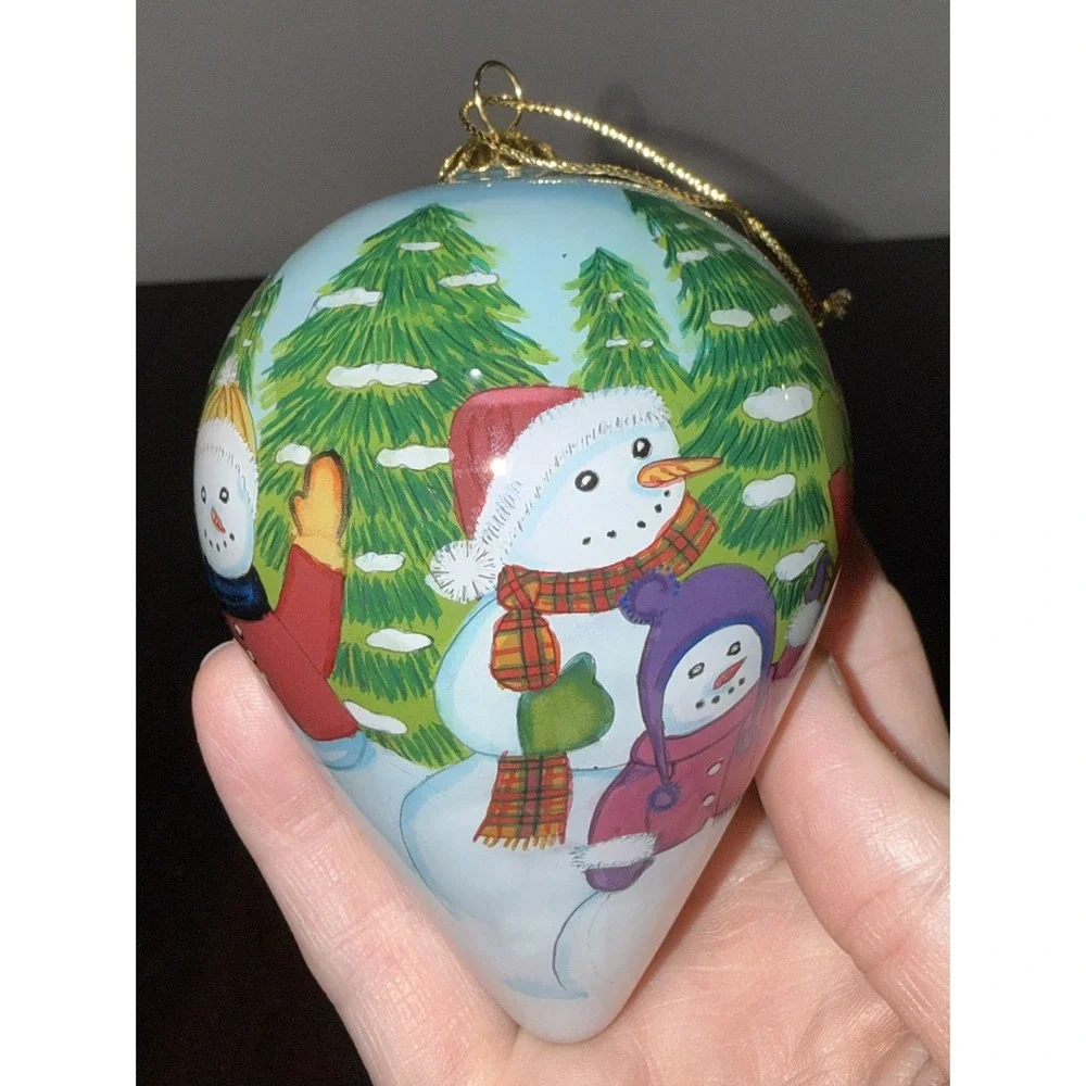 Pier 1 Imports Li Bien Vintage 2004 Hand-painted Teardrop Christmas Ornaments